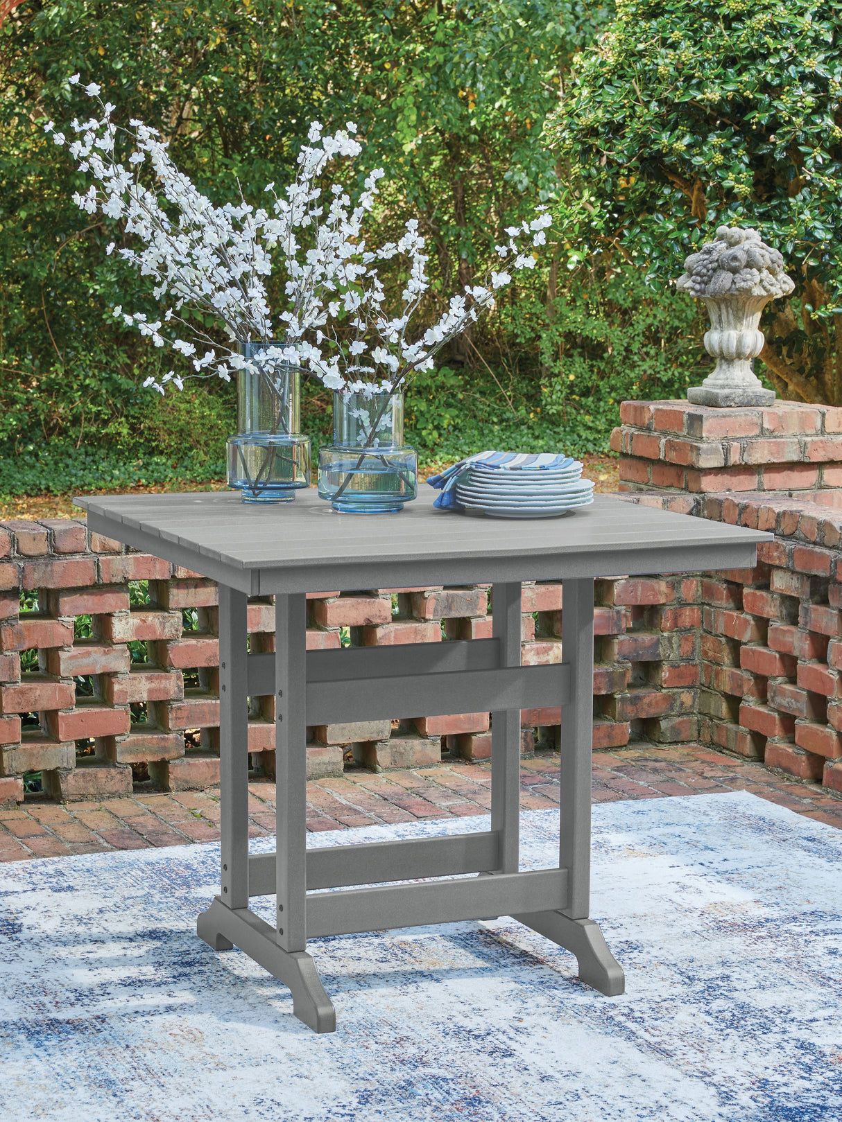 Furniture City Biloxi - Ashley Furniture - Sanctuary Beach Outdoor - Square Counter TBL w/UMB OPT - PCP227-632