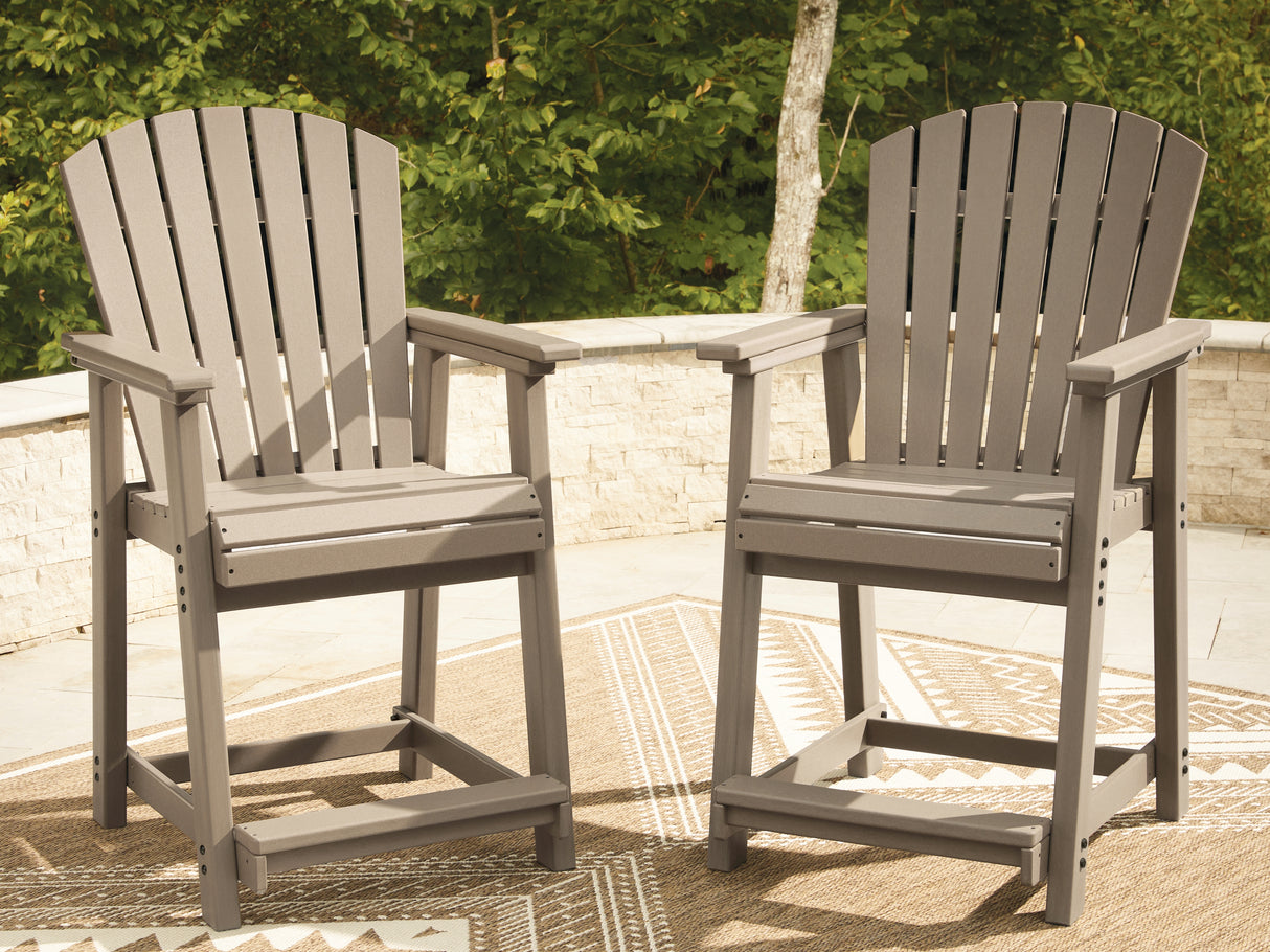 Furniture City Biloxi - Ashley Furniture - Seacliff Beach Outdoor - Barstool (Set of 2) / Medium Brown - PCP228-124