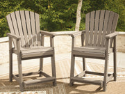 Furniture City Biloxi - Ashley Furniture - Seacliff Beach Outdoor - Barstool (Set of 2) / Medium Brown - PCP228-124