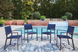Furniture City Biloxi - Ashley Furniture - Rocky Creek Outdoor - Sling Arm Chair (4/CN) / Blue/Gray - PCP326-601A