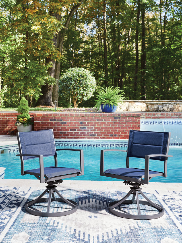 Furniture City Biloxi - Ashley Furniture - Rocky Creek Outdoor - Sling Swivel Chair (Set of 2) - PCP326-602A