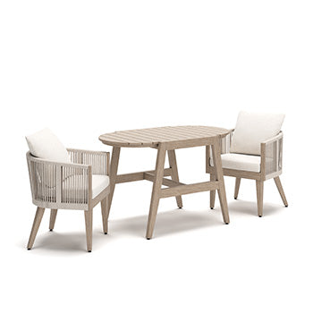 Furniture City Biloxi - Ashley Furniture - Ivory Vine Outdoor - Chairs w/CUSH/Table Set (3/CN) - PCP352-050