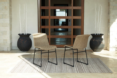 Furniture City Biloxi - Ashley Furniture - Amaris Outdoor - Chair (Set of 2) / Brown/Black - P369-601