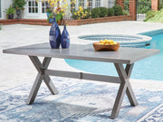 Furniture City Biloxi - Ashley Furniture - Half Moon Beach Outdoor - RECT Dining Table w/UMB OPT / Gray - PCP418-625