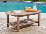 Furniture City Biloxi - Ashley Furniture - Grover Beach Outdoor - Oval Cocktail Table / Driftwood - PCP422-700