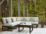 Furniture City Biloxi - Ashley Furniture - Beachloft Outdoor - 5-Piece Outdoor Sectional / Black/Gray - P490P2