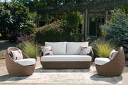 Furniture City Biloxi - Ashley Furniture - Double Point Outdoor - Love/Swivel Chairs Set (3/CN) - PCP503-070