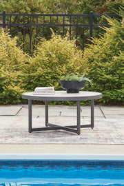Furniture City Biloxi - Ashley Furniture - Ocean Beach Outdoor - Round Cocktail Table / Gray - PCP510-708