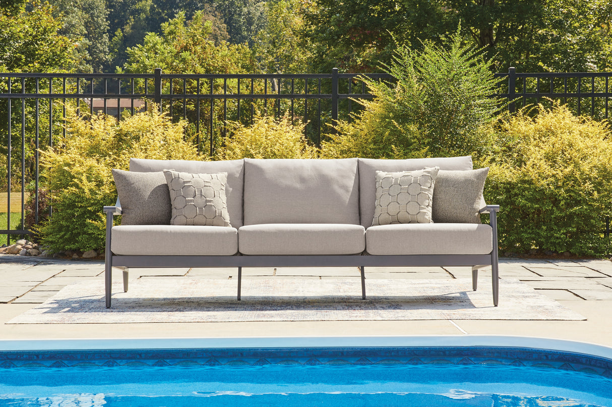 Furniture City Biloxi - Ashley Furniture - Ocean Beach Outdoor - Sofa with Cushion - PCP510-838