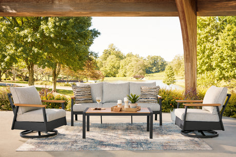 Furniture City Biloxi - Ashley Furniture - Carmel Highlands Outdoor - Sofa/Chairs/Table Set (4/CN) - PCP513-081