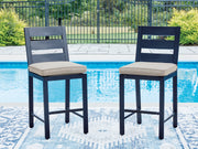 Furniture City Biloxi - Ashley Furniture - East Beach Outdoor - Barstool (Set of 2) / Navy Blue - PCP587-124