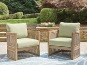 Furniture City Biloxi - Ashley Furniture - Serena Shores Outdoor - Lounge Chair w/Cushion (Set of 2) / Beige/Green - PCP604-820