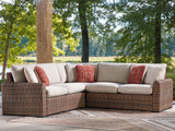 Furniture City Biloxi - Ashley Furniture - Dolan Creek Outdoor - 3-Piece Outdoor Sectional / Beige/Brown - PCP610P1