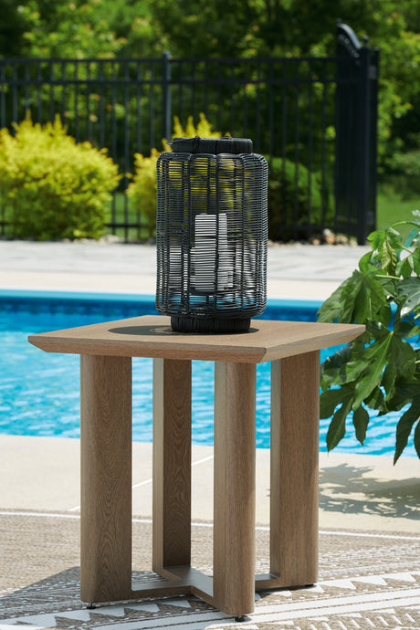 Furniture City Biloxi - Ashley Furniture - Serene Bay Outdoor - Square End Table / Dark Brown - P671-702