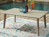 Furniture City Biloxi - Ashley Furniture - Cliff Trails Outdoor - RECT Dining Table w/UMB OPT / Beige - PCP690-625