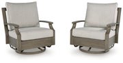 Furniture City Biloxi - Ashley Furniture - Rainier Ranch Outdoor - Round Fire Pit Table / Beige - P701-776