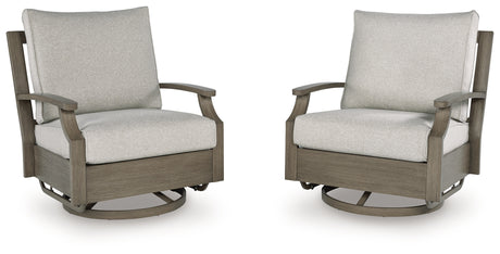 Furniture City Biloxi - Ashley Furniture - Rainier Ranch Outdoor - Round Fire Pit Table / Beige - P701-776
