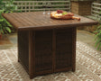 Furniture City Biloxi - Ashley Furniture - Paradise Trail Outdoor - Outdoor Counter Height Dining Table with 4 Barstools / Medium Brown - P750P5