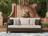 Furniture City Biloxi - Ashley Furniture - Monterey Point Outdoor - Sofa with Cushion / Dark Brown - PCP760-838
