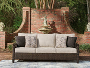 Furniture City Biloxi - Ashley Furniture - Monterey Point Outdoor - Sofa with Cushion / Dark Brown - PCP760-838