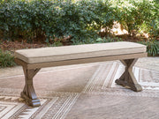 Furniture City Biloxi - Ashley Furniture - Laguna Heights Outdoor - Bench with Cushion / Beige - PCP790-600