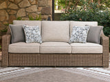 Furniture City Biloxi - Ashley Furniture - Laguna Heights Outdoor - Sofa with Cushion / Beige - PCP790-838