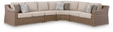 Furniture City Biloxi - Ashley Furniture - Laguna Heights Outdoor - 4-Piece Outdoor Sectional / Beige - PCP790P2