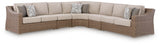 Furniture City Biloxi - Ashley Furniture - Laguna Heights Outdoor - 5-Piece Outdoor Sectional / Beige - PCP790P3
