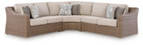 Furniture City Biloxi - Ashley Furniture - Laguna Heights Outdoor - 3-Piece Outdoor Sectional / Beige - PCP790P1
