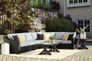 Furniture City Biloxi - Ashley Furniture - Beachcroft Outdoor - 4-Piece Outdoor Sectional / Black/Light Gray - P792P2