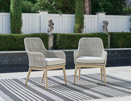 Furniture City Biloxi - Ashley Furniture - Seton Creek Outdoor - Round Bar Table w/UMB OPT / Beige - P798-613