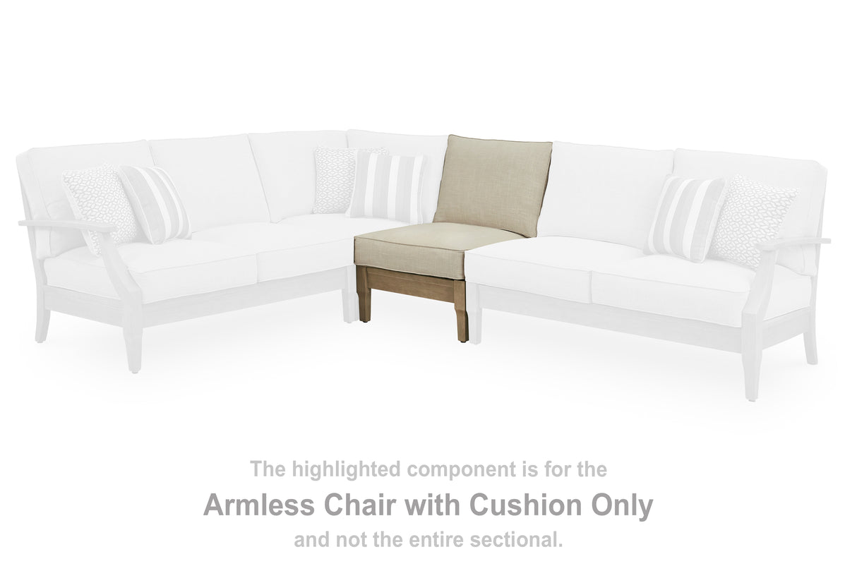Furniture City Biloxi - Ashley Furniture - Clare View Outdoor - Armless Chair w/Cushion / Beige - P801-846