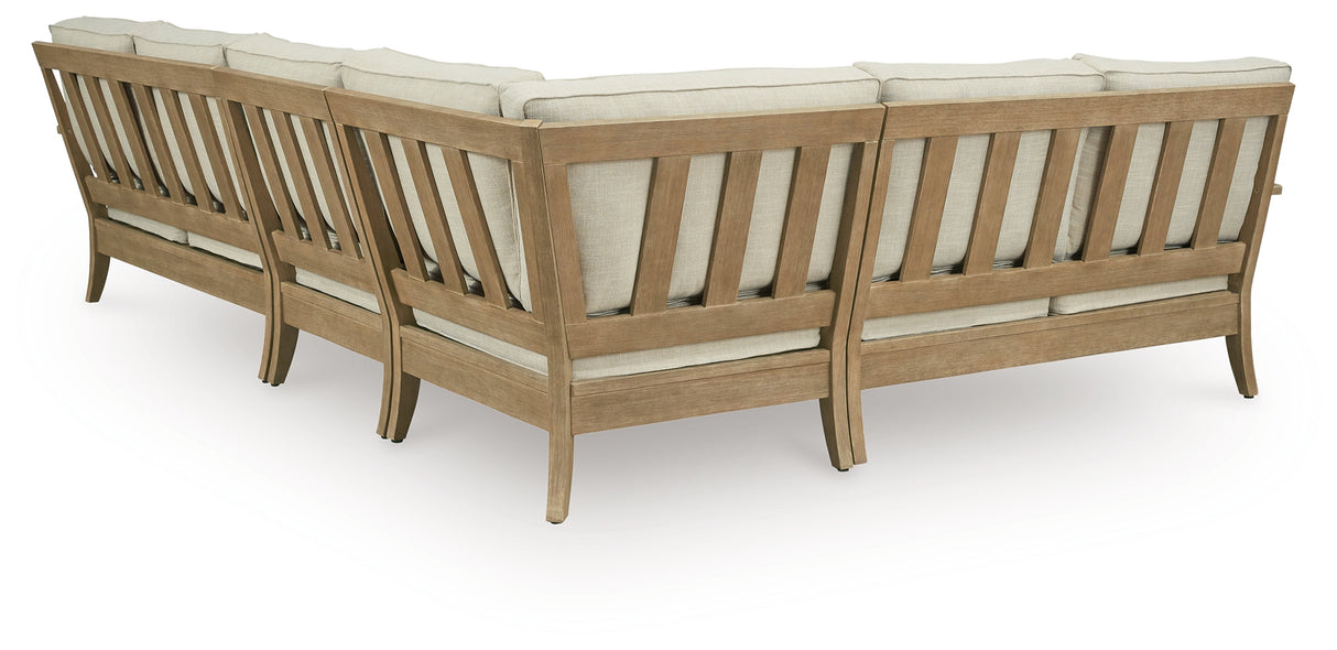Furniture City Biloxi - Ashley Furniture - Clare View Outdoor - 4-Piece Outdoor Sectional / Beige - P801P11