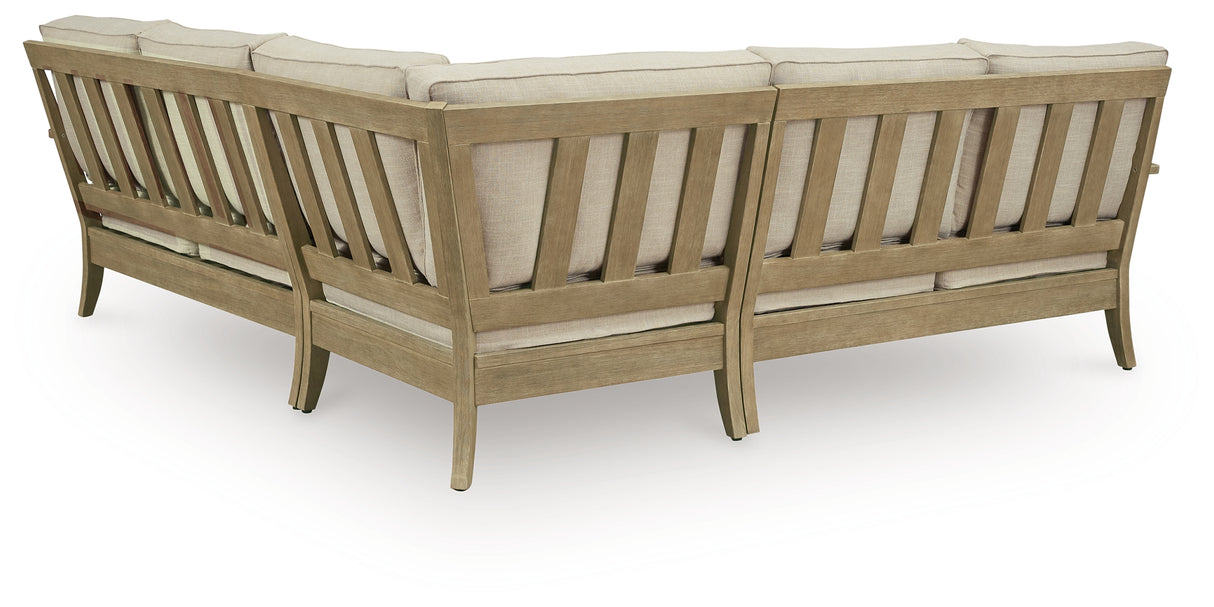 Furniture City Biloxi - Ashley Furniture - Clare View Outdoor - 3-Piece Outdoor Sectional / Beige - P801P10
