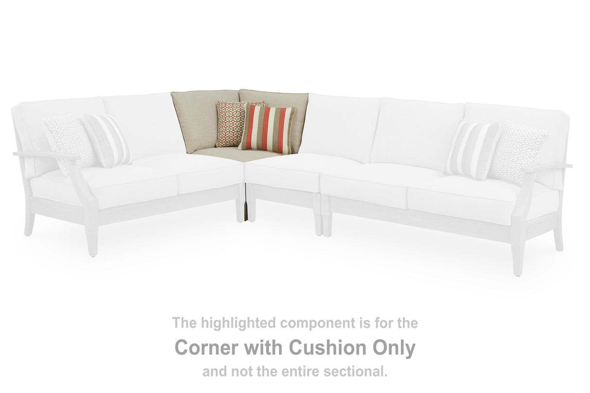 Furniture City Biloxi - Ashley Furniture - Clare View Outdoor - Corner with Cushion / Beige - P801-877