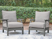 Furniture City Biloxi - Ashley Furniture - Cove Beach Outdoor - Lounge Chair w/Cushion (Set of 2) / Gray - PCP803-820