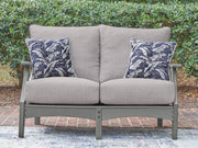 Furniture City Biloxi - Ashley Furniture - Cove Beach Outdoor - Loveseat w/Cushion / Gray - PCP803-835