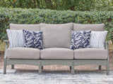 Furniture City Biloxi - Ashley Furniture - Cove Beach Outdoor - Sofa with Cushion / Gray - PCP803-838
