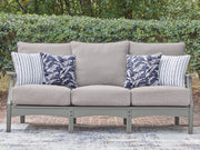 Furniture City Biloxi - Ashley Furniture - Cove Beach Outdoor - Sofa with Cushion / Gray - PCP803-838