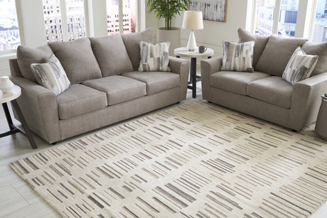 Furniture City Biloxi - Ashley Furniture - Leesdale Rug - 8' x 10' Rug / Ivory/Brown/Black - R406421