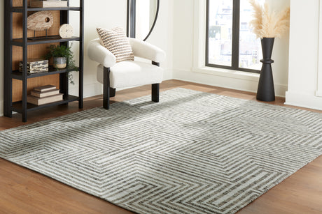 Furniture City Biloxi - Ashley Furniture - Jossen Rug - 5' x 7' Rug / Ivory/Gray - R406832