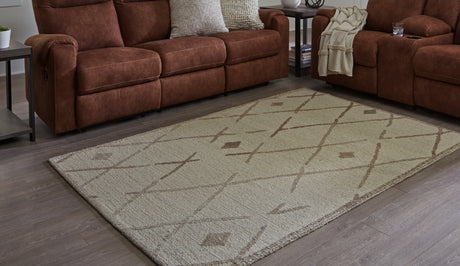 Furniture City Biloxi - Ashley Furniture - Guyford Rug - 8' x 10' Rug / Beige/Brown - R406871
