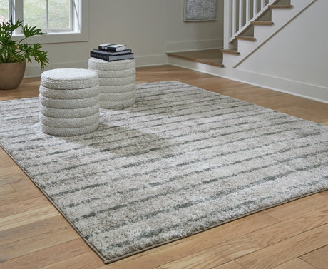 Furniture City Biloxi - Ashley Furniture - Laddway Rug - 8' x 10' Rug / Cream/Green - R406881