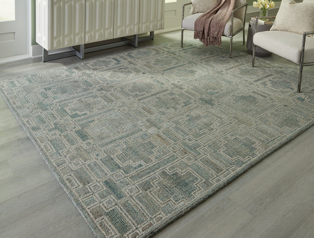 Furniture City Biloxi - Ashley Furniture - Jossland Rug - 8' x 10' Rug / Green/Ivory - R406911