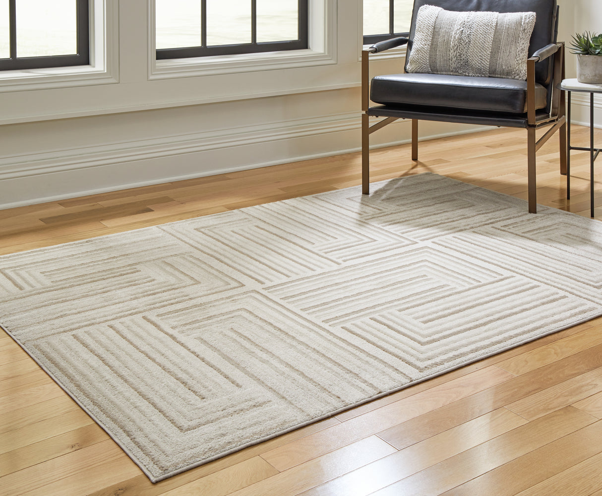 Furniture City Biloxi - Ashley Furniture - Darmondard Rug - 8' x 10' Rug / Cream/Taupe - R406941