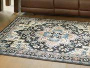 Furniture City Biloxi - Ashley Furniture - Leningston Rug - 8' x 10' Washable Rug / Black/Cream/Blue - R407061