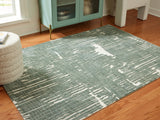 Furniture City Biloxi - Ashley Furniture - Cayworth Rug - 5' x 7' Rug / Teal/White - R407092