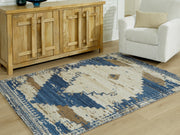 Furniture City Biloxi - Ashley Furniture - Varnler Rug - 5' x 7' Rug / Blue/Brown/Tan - R407132