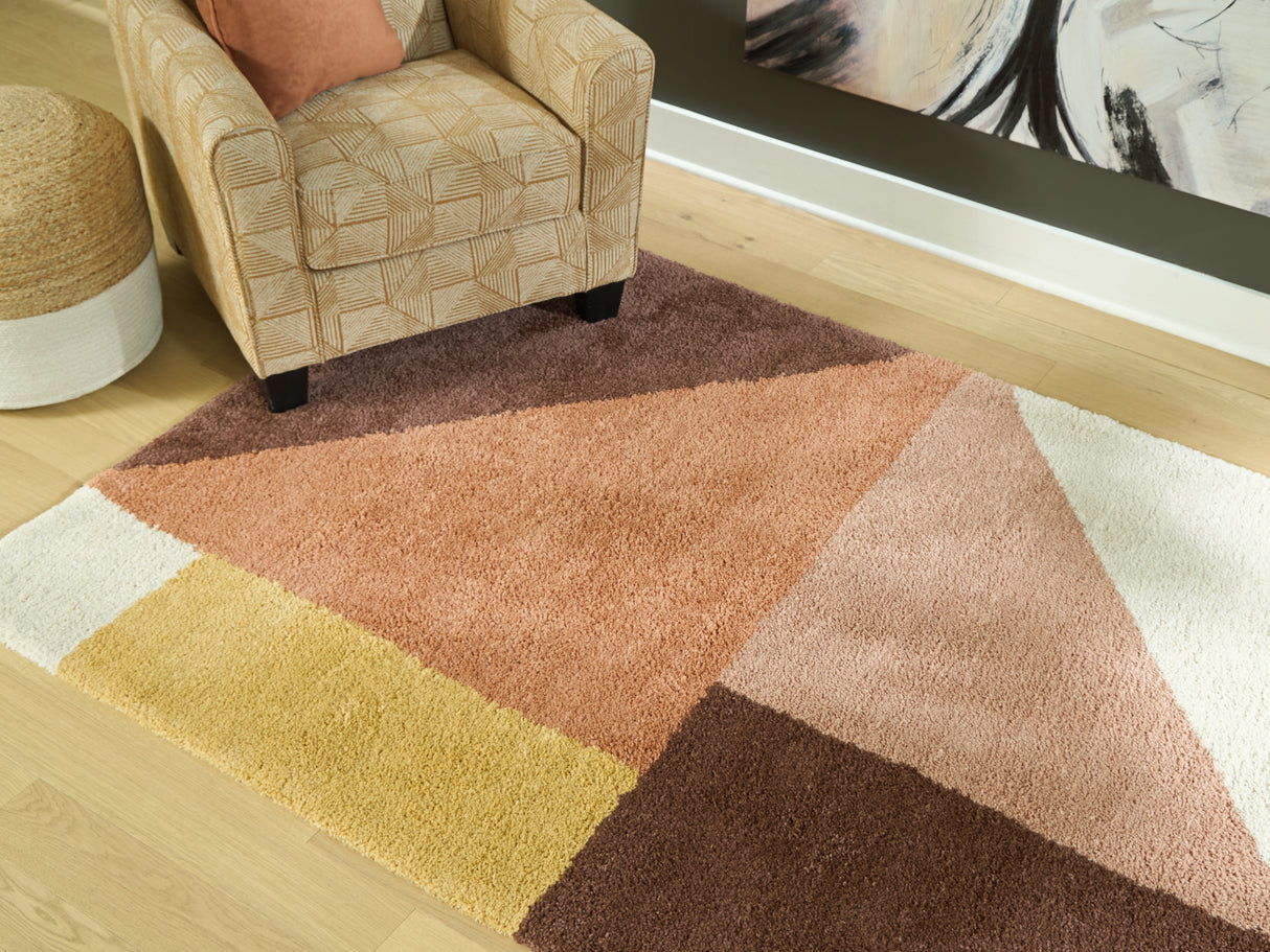 Furniture City Biloxi - Ashley Furniture - Gailmore Rug - 5' x 7' Rug / Cream/Pink/Ocher - R407172