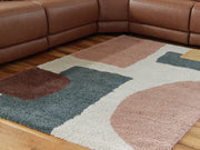 Furniture City Biloxi - Ashley Furniture - Flynnwick Rug - 5' x 7' Rug / Cream/Pink/Gray - R407182
